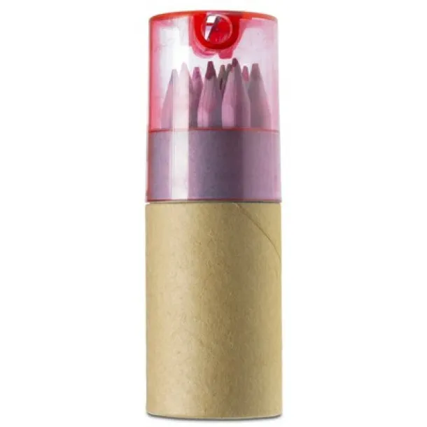  Colour pencil set with pencil sharpener red