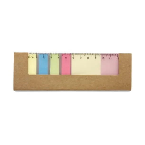  Memo holder, sticky notes, ruler brown