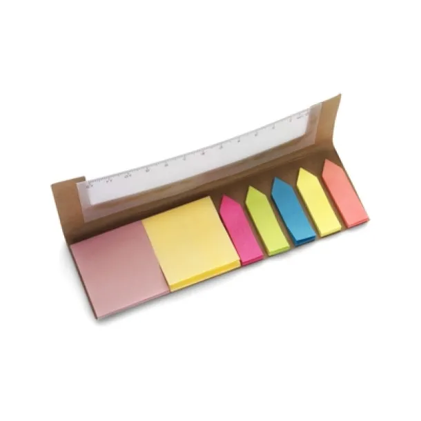  Memo holder, sticky notes, ruler brown