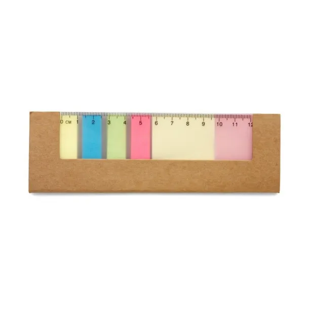  Memo holder, sticky notes, ruler brown