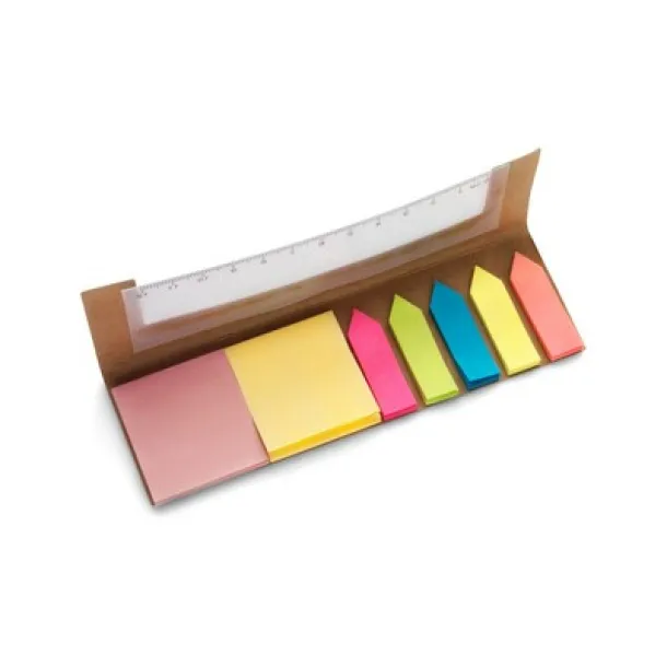  Memo holder, sticky notes, ruler brown