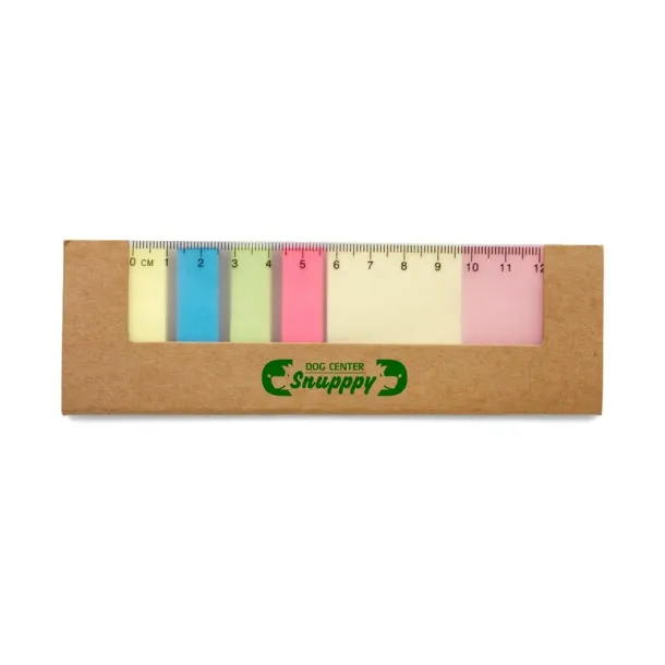  Memo holder, sticky notes, ruler brown