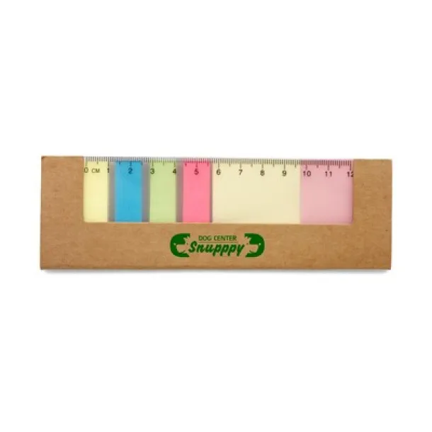  Memo holder, sticky notes, ruler brown