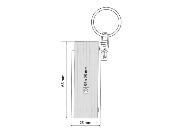 RULER folding ruler with metal ring White