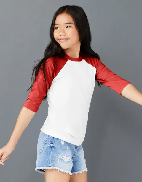  Youth 3/4 Sleeve Baseball Tee - Bella+Canvas