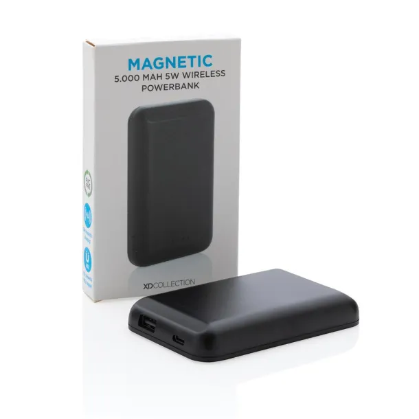  Prijenosna baterija s magnetom - 5 W, 5 000 mAh - XD Collection Crna