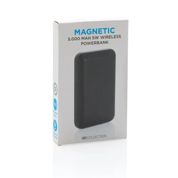  Prijenosna baterija s magnetom - 5 W, 5 000 mAh - XD Collection Crna