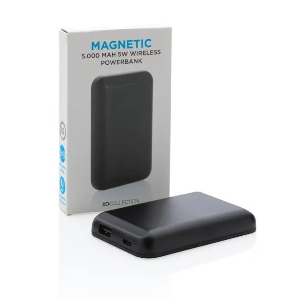  Prijenosna baterija s magnetom - 5 W, 5 000 mAh - XD Collection Crna
