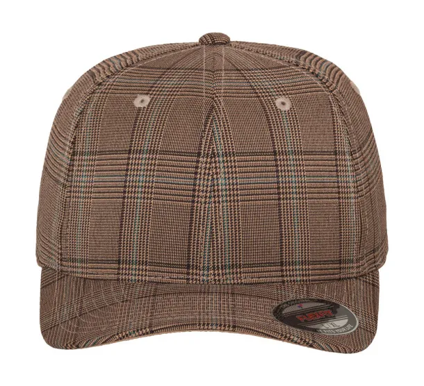  Glen Check Cap - Flexfit Brown Khaki