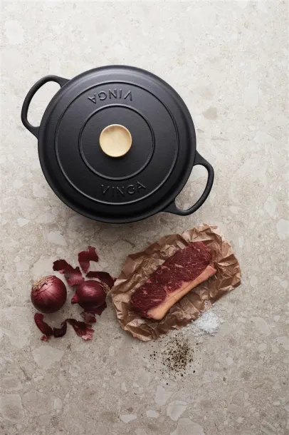  VINGA Monte enameled cast iron pot 5.5L - Vinga Black