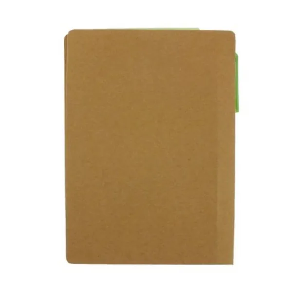  Memo holder, notebook A6, sticky notes, ball pen light green