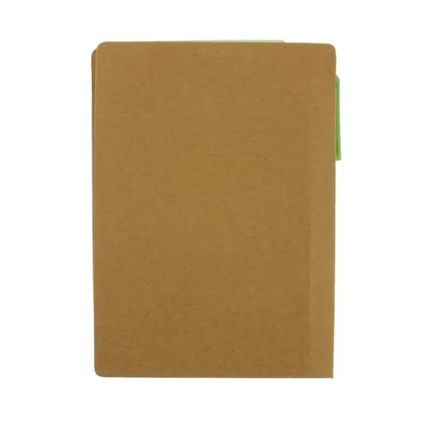  Memo holder, notebook A6, sticky notes, ball pen light green