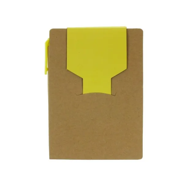  Memo holder, notebook A6, sticky notes, ball pen yellow