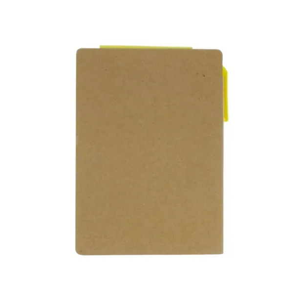  Memo holder, notebook A6, sticky notes, ball pen yellow