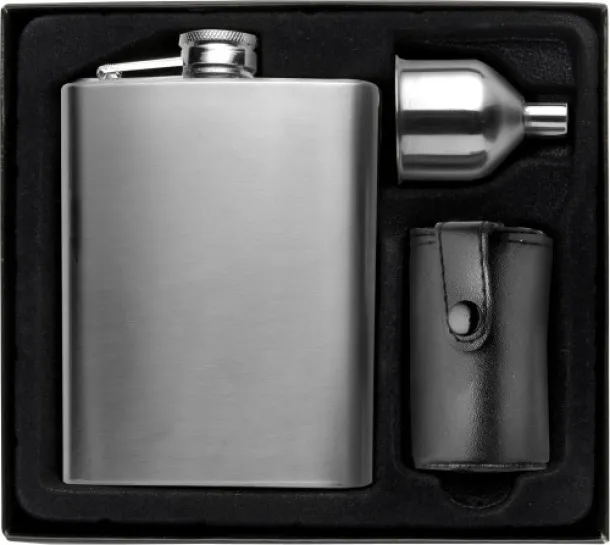  Stainless steel hip flask Brittany silver