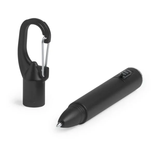  Torch 1 LED, ball pen and carabiner clip black