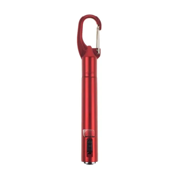  Torch 1 LED, ball pen and carabiner clip red