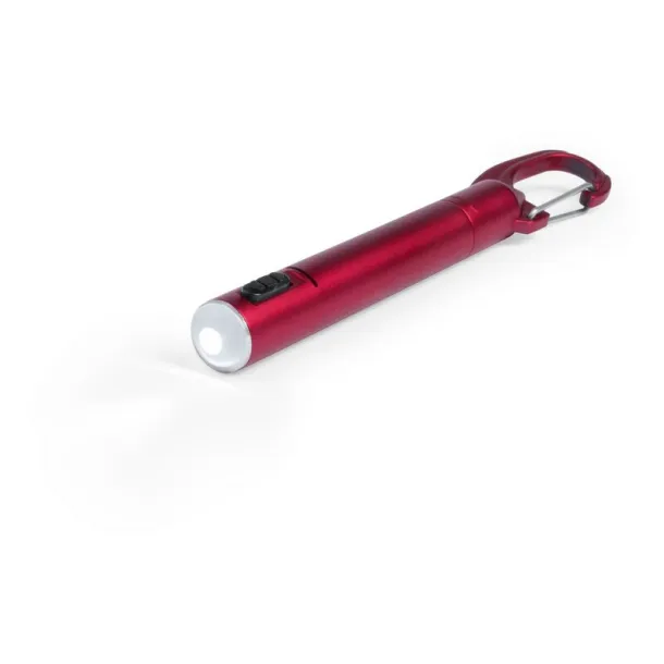  Torch 1 LED, ball pen and carabiner clip red