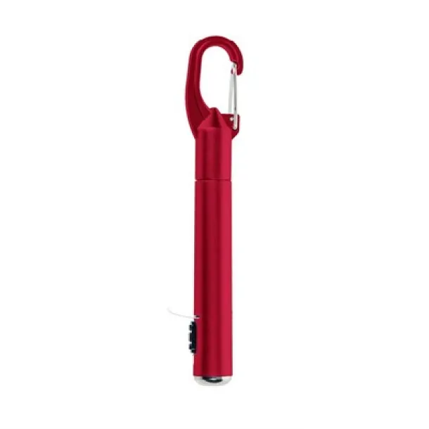  Torch 1 LED, ball pen and carabiner clip red