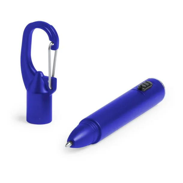  Torch 1 LED, ball pen and carabiner clip blue