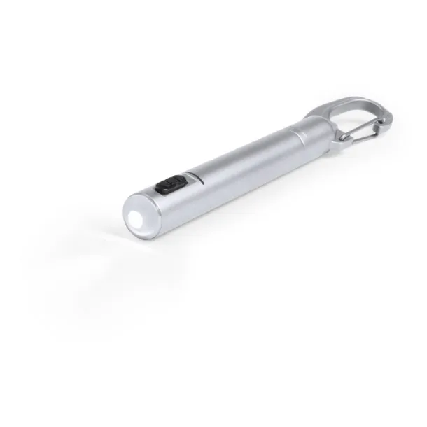  Torch 1 LED, ball pen and carabiner clip silver