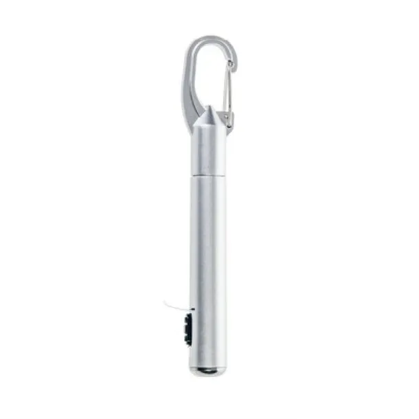  Torch 1 LED, ball pen and carabiner clip silver