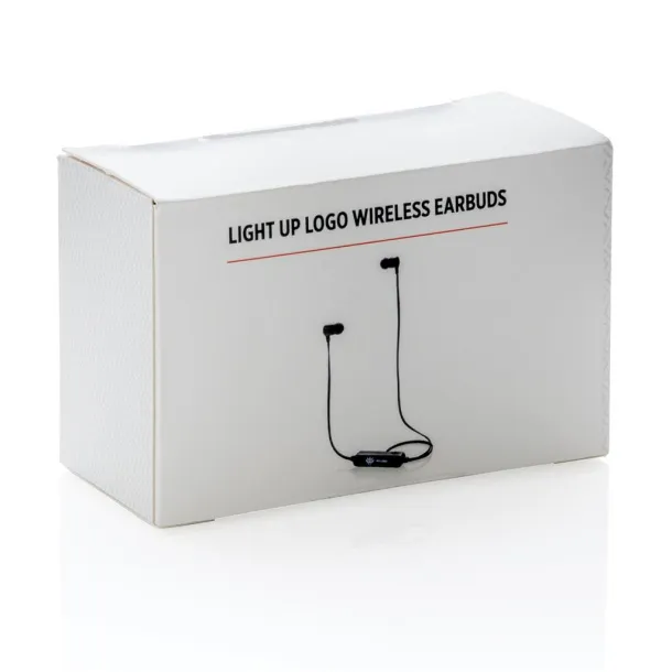  Light up logo wireless earbuds - XD Collection Black 