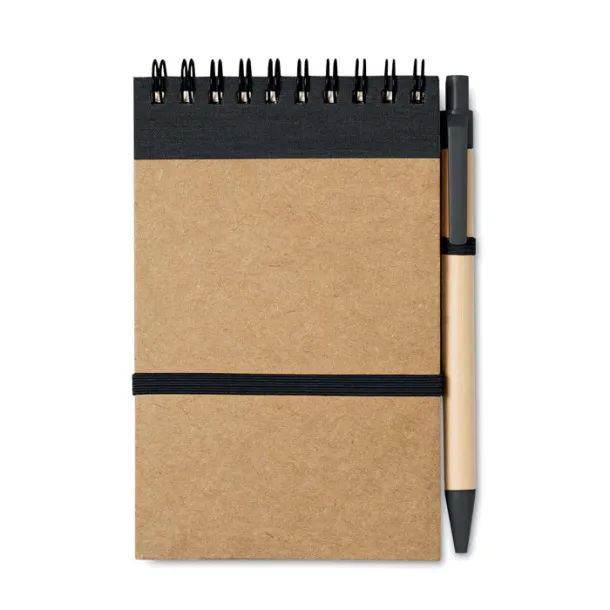 SONORA Recycled paper notebook + pen Black