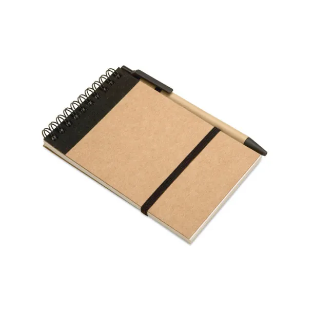 SONORA Recycled paper notebook + pen Black