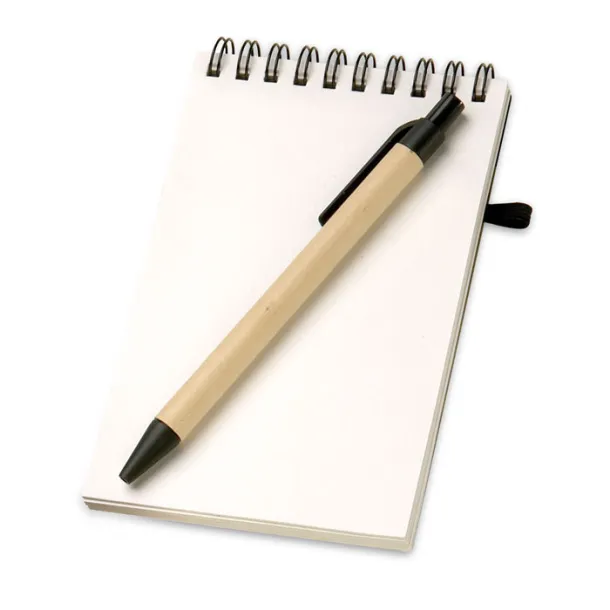 SONORA Recycled paper notebook + pen Black