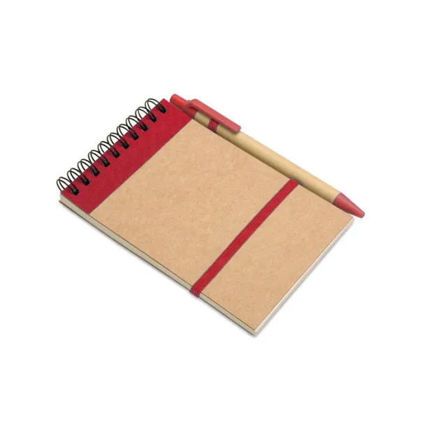 SONORA Recycled paper notebook + pen Red