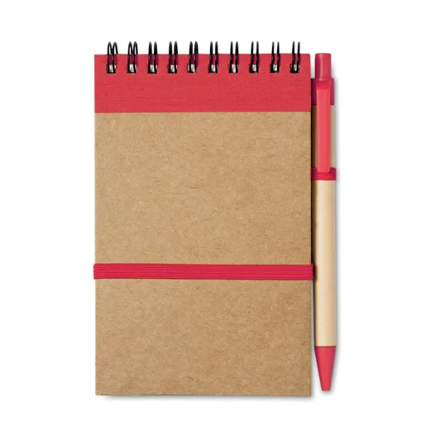 SONORA Recycled paper notebook + pen Red