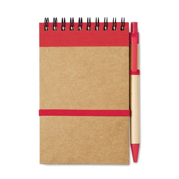 SONORA Recycled paper notebook + pen Red