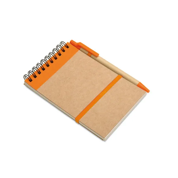 SONORA Recycled paper notebook + pen Orange