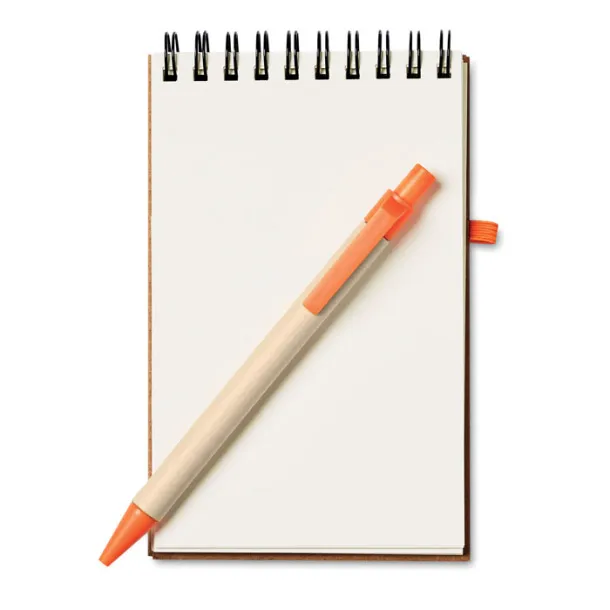 SONORA Recycled paper notebook + pen Orange