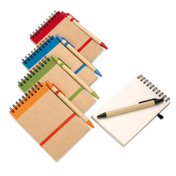 SONORA Recycled paper notebook + pen Orange