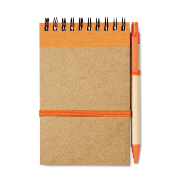 SONORA Recycled paper notebook + pen Orange