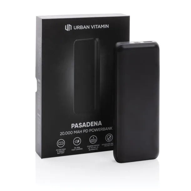 Urban Vitamin Pasadena prijenosna baterija, 20 000 mAh - Urban Vitamin Crna