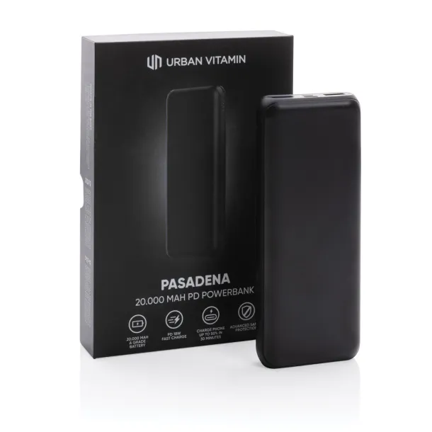 Urban Vitamin Pasadena Urban Vitamin Pasadena 20.000 mAh 18W PD powerbank - Urban Vitamin Black 