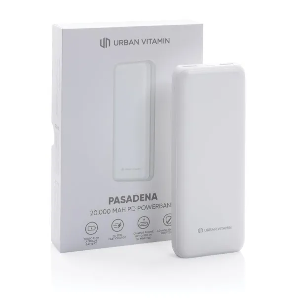 Urban Vitamin Pasadena prijenosna baterija, 20 000 mAh - Urban Vitamin Bijela