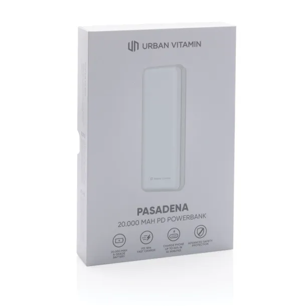 Urban Vitamin Pasadena prijenosna baterija, 20 000 mAh - Urban Vitamin Bijela