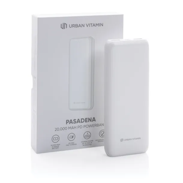 Urban Vitamin Pasadena prijenosna baterija, 20 000 mAh - Urban Vitamin Bijela