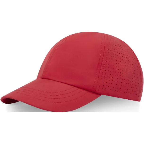 Mica 6 panel GRS recycled cool fit cap - Elevate NXT Red