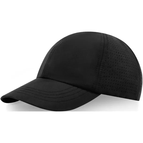 Mica 6 panel GRS recycled cool fit cap - Elevate NXT Solid black