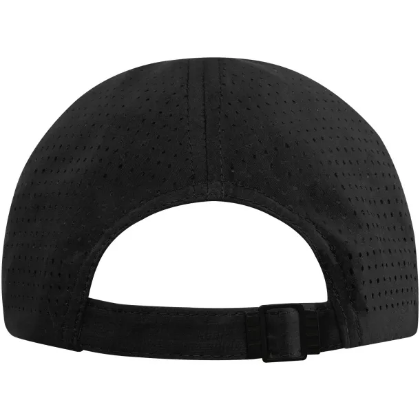 Mica 6 panel GRS recycled cool fit cap - Elevate NXT Solid black