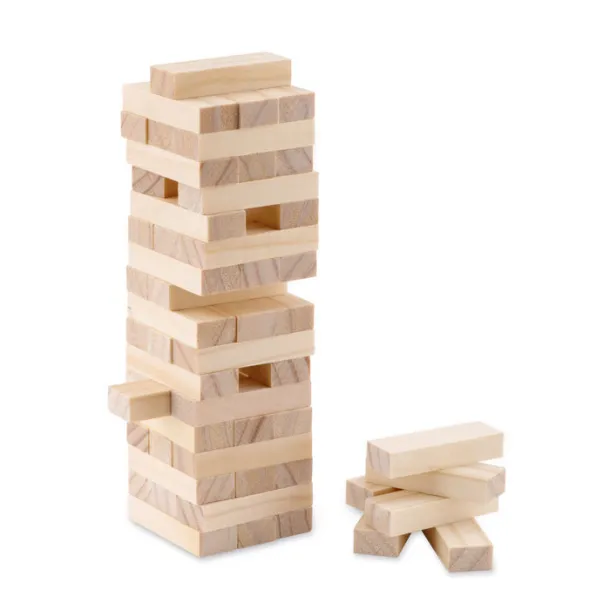 PISA Tower game in cotton pouch Wood