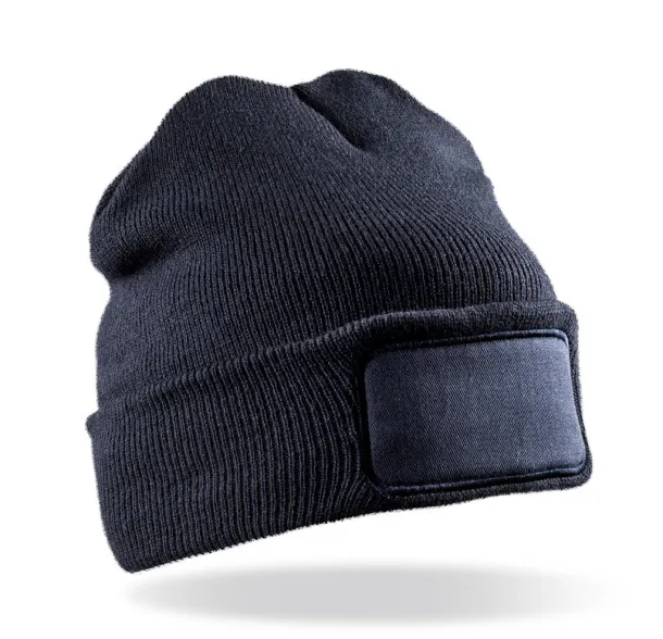  Recycled Double Knit Printers Beanie - Result Recycled Navy