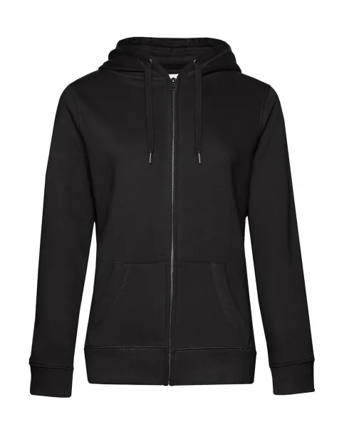 QUEEN Ženski hoodie s patentnim zatvaračem, 280 g/m² - B&C Black Pure
