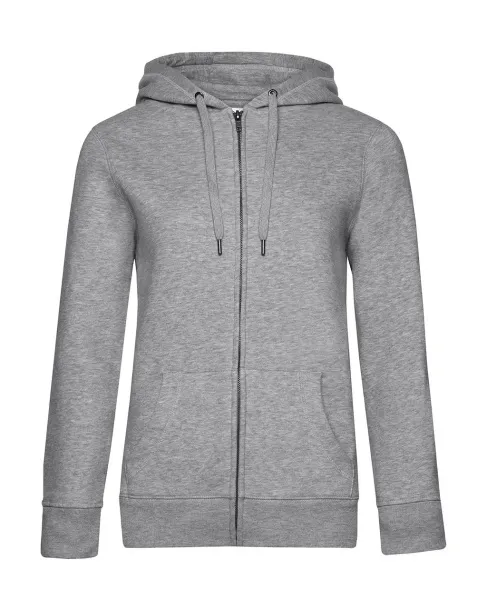 QUEEN Ženski hoodie s patentnim zatvaračem, 280 g/m² - B&C Heather Grey