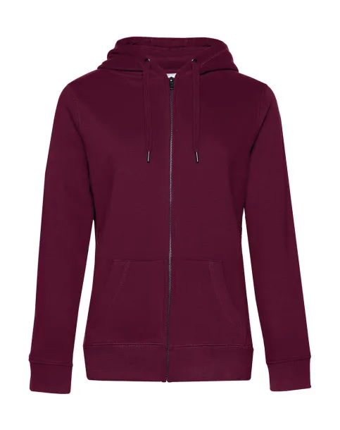 QUEEN Ženski hoodie s patentnim zatvaračem, 280 g/m² - B&C Dark Cherry